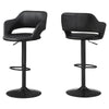 Monarch Specialties I 2381 Bar Stool, Swivel, Bar Height, Adjustable, Metal, Pu Leather Look, Black, Contemporary, Modern - - Mounts For Less