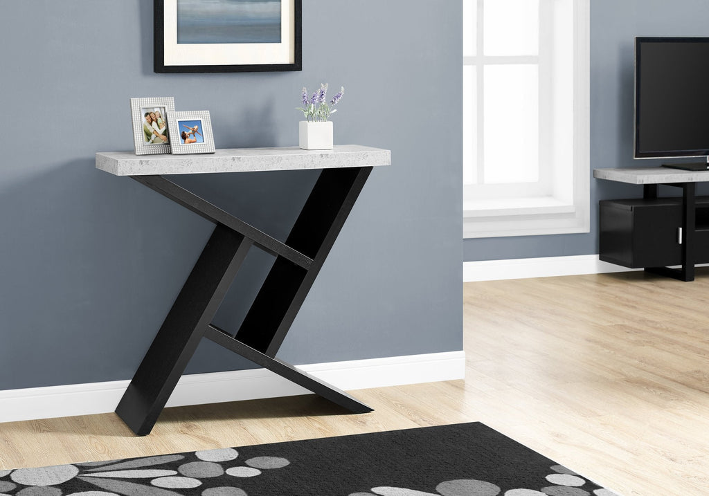 Monarch Specialties I 2406 Accent Table, Console, Entryway, Narrow, Sofa, Living Room, Bedroom, Laminate, Grey, Black, Contemporary, Modern - - Mounts For Less