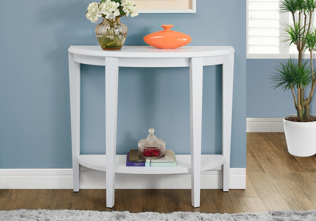 Monarch Specialties I 2451 Accent Table, Console, Entryway, Narrow, Sofa, Living Room, Bedroom, Laminate, White, Contemporary, Modern - - Mounts For Less