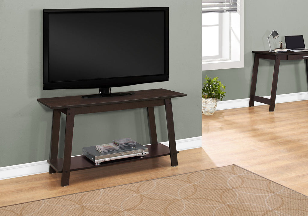 Monarch Specialties I 2735 Tv Stand, 42 Inch, Console, Media Entertainment Center, Storage Shelves, Living Room, Bedroom, Laminate, Brown, Contemporary, Modern - - Mounts For Less