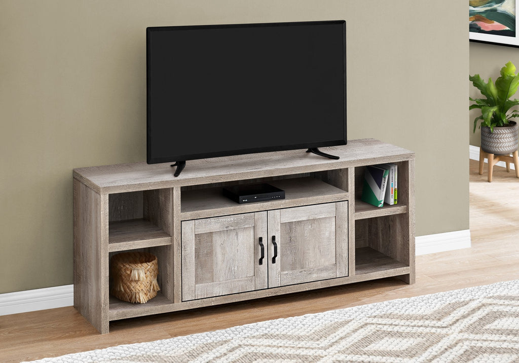 Monarch Specialties I 2742 Tv Stand, 60 Inch, Console, Media Entertainment Center, Storage Cabinet, Living Room, Bedroom, Laminate, Beige, Transitional - - Mounts For Less