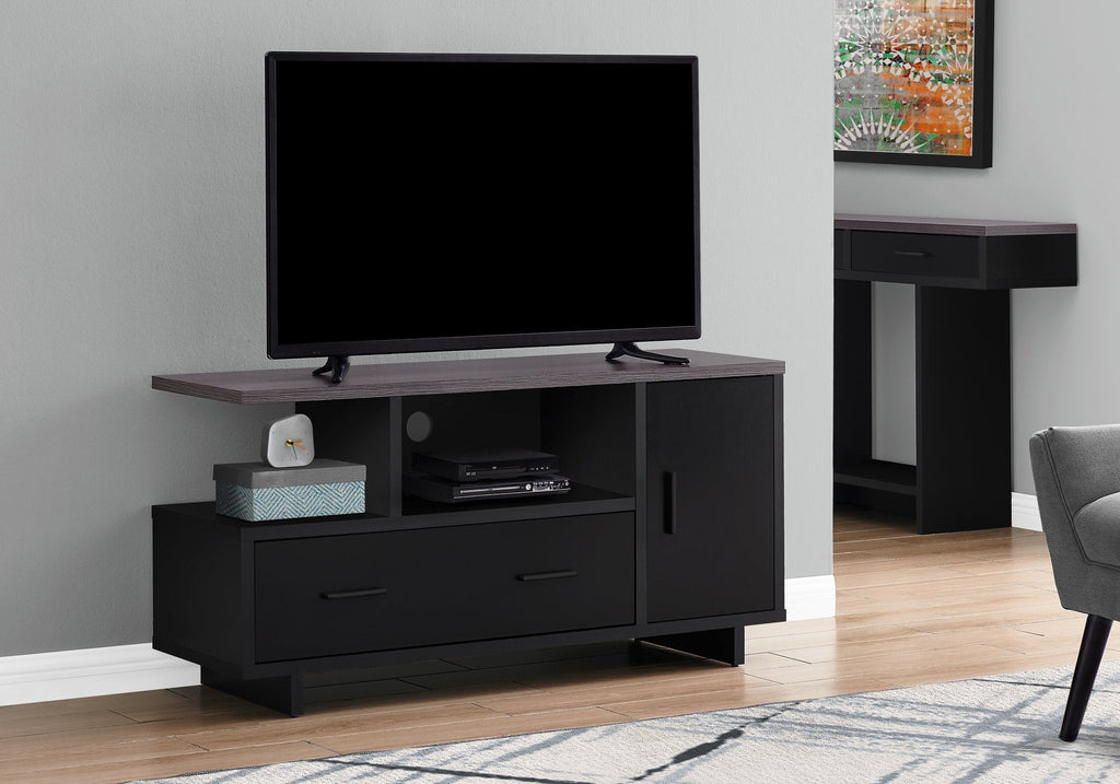 Monarch Specialties I 2801 Tv Stand, 48 Inch, Console, Media Entertainment Center, Storage Cabinet, Drawers, Living Room, Bedroom, Laminate, Black, Grey, Contemporary, Modern - - Mounts For Less