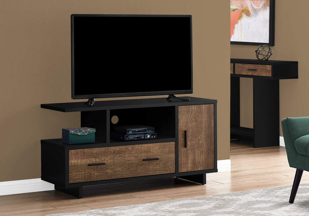 Monarch Specialties I 2803 Tv Stand, 48 Inch, Console, Media Entertainment Center, Storage Cabinet, Drawers, Living Room, Bedroom, Laminate, Black, Brown, Contemporary, Modern - - Mounts For Less