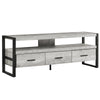 Monarch Specialties I 2821 Tv Stand, 60 Inch, Console, Media Entertainment Center, Storage Drawers, Living Room, Bedroom, Metal, Laminate, Grey, Black, Contemporary, Modern - - Mounts For Less