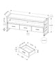 Monarch Specialties I 2822 Tv Stand, 60 Inch, Console, Media Entertainment Center, Storage Drawers, Living Room, Bedroom, Metal, Laminate, Beige, Black, Contemporary, Modern - - Mounts For Less