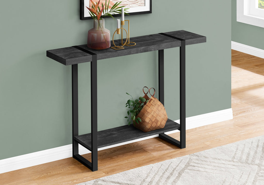 Monarch Specialties I 2861 Accent Table, Console, Entryway, Narrow, Sofa, Living Room, Bedroom, Metal, Laminate, Black, Contemporary, Modern - - Mounts For Less