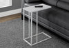 Monarch Specialties I 3037 Accent Table, C-shaped, End, Side, Snack, Living Room, Bedroom, Metal, Tempered Glass, White, Contemporary, Modern - - Mounts For Less
