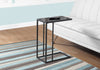 Monarch Specialties I 3087 Accent Table, C-shaped, End, Side, Snack, Living Room, Bedroom, Metal, Tempered Glass, Black, Contemporary, Modern - - Mounts For Less