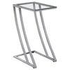 Monarch Specialties I 3090 Accent Table, C-shaped, End, Side, Snack, Living Room, Bedroom, Metal, Tempered Glass, Grey, Clear, Contemporary, Modern - - Mounts For Less
