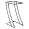 Monarch Specialties I 3090 Accent Table, C-shaped, End, Side, Snack, Living Room, Bedroom, Metal, Tempered Glass, Grey, Clear, Contemporary, Modern - - Mounts For Less