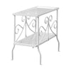 Monarch Specialties I 3105 Accent Table, Side, End, Nightstand, Lamp, Living Room, Bedroom, Metal, Tempered Glass, White, Clear, Traditional - - Mounts For Less