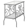 Monarch Specialties I 3106 Accent Table, Side, End, Nightstand, Lamp, Living Room, Bedroom, Metal, Tempered Glass, Grey, Clear, Traditional - - Mounts For Less