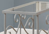 Monarch Specialties I 3106 Accent Table, Side, End, Nightstand, Lamp, Living Room, Bedroom, Metal, Tempered Glass, Grey, Clear, Traditional - - Mounts For Less