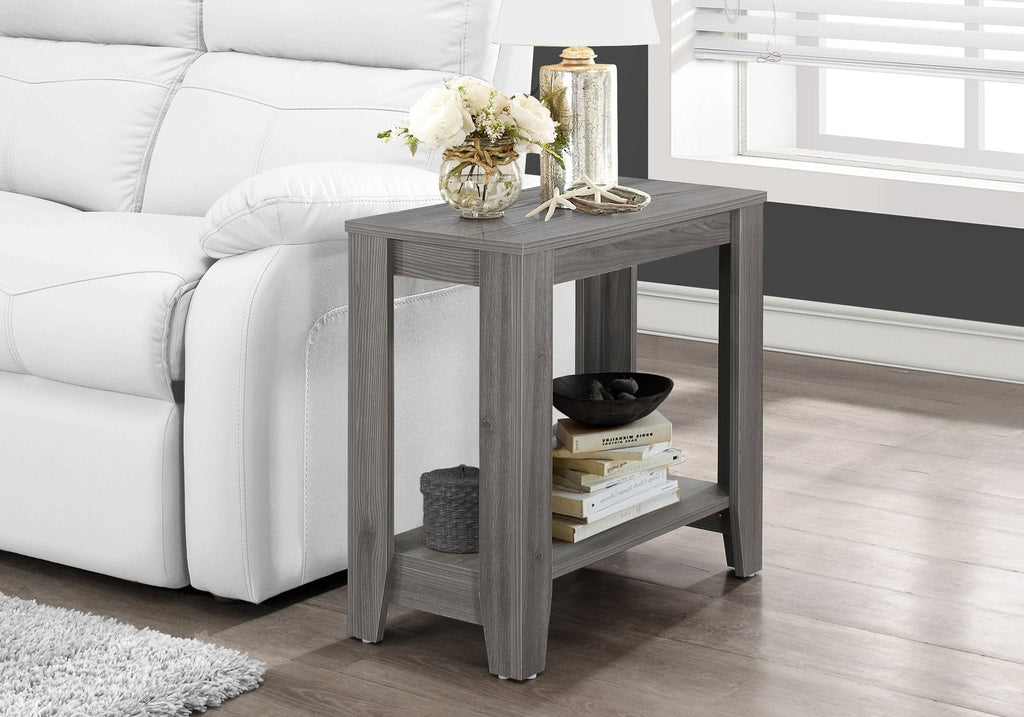 Monarch Specialties I 3118 Accent Table, Side, End, Nightstand, Lamp, Living Room, Bedroom, Laminate, Grey, Transitional - - Mounts For Less