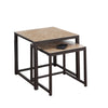 Monarch Specialties I 3161 Nesting Table, Set Of 2, Side, End, Metal, Accent, Living Room, Bedroom, Metal, Tile, Brown, Transitional - - Mounts For Less