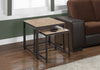 Monarch Specialties I 3161 Nesting Table, Set Of 2, Side, End, Metal, Accent, Living Room, Bedroom, Metal, Tile, Brown, Transitional - - Mounts For Less