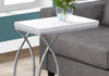 Monarch Specialties I 3184 Accent Table, C-shaped, End, Side, Snack, Living Room, Bedroom, Metal, Laminate, Glossy White, Chrome, Contemporary, Modern - - Mounts For Less