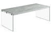 Monarch Specialties I 3230 Coffee Table, Accent, Cocktail, Rectangular, Living Room, 44"l, Tempered Glass, Laminate, Grey, Clear, Contemporary, Modern - - Mounts For Less