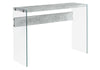 Monarch Specialties I 3232 Accent Table, Console, Entryway, Narrow, Sofa, Living Room, Bedroom, Tempered Glass, Laminate, Grey, Clear, Contemporary, Modern - - Mounts For Less