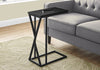 Monarch Specialties I 3247 Accent Table, C-shaped, End, Side, Snack, Living Room, Bedroom, Metal, Laminate, Black, Contemporary, Modern - - Mounts For Less