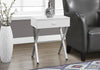 Monarch Specialties I 3262 Accent Table, Side, End, Nightstand, Lamp, Storage Drawer, Living Room, Bedroom, Metal, Laminate, Glossy White, Chrome, Contemporary, Modern - - Mounts For Less