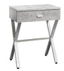 Monarch Specialties I 3264 Accent Table, Side, End, Nightstand, Lamp, Storage Drawer, Living Room, Bedroom, Metal, Laminate, Grey, Chrome, Contemporary, Modern - - Mounts For Less