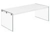 Monarch Specialties I 3286 Coffee Table, Accent, Cocktail, Rectangular, Living Room, 44"l, Tempered Glass, Laminate, Glossy White, Clear, Contemporary, Modern - - Mounts For Less