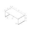 Monarch Specialties I 3286 Coffee Table, Accent, Cocktail, Rectangular, Living Room, 44"l, Tempered Glass, Laminate, Glossy White, Clear, Contemporary, Modern - - Mounts For Less