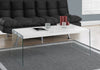 Monarch Specialties I 3286 Coffee Table, Accent, Cocktail, Rectangular, Living Room, 44"l, Tempered Glass, Laminate, Glossy White, Clear, Contemporary, Modern - - Mounts For Less