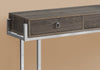 Monarch Specialties I 3299 Accent Table, Console, Entryway, Narrow, Sofa, Storage Drawer, Living Room, Bedroom, Metal, Laminate, Brown, Chrome, Contemporary, Modern - - Mounts For Less