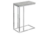 Monarch Specialties I 3372 Accent Table, C-shaped, End, Side, Snack, Living Room, Bedroom, Metal, Laminate, Grey, Chrome, Contemporary, Modern - - Mounts For Less