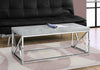 Monarch Specialties I 3375 Coffee Table, Accent, Cocktail, Rectangular, Living Room, 48"l, Metal, Laminate, Grey, Chrome, Contemporary, Modern - - Mounts For Less