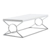 Monarch Specialties I 3400 Coffee Table, Accent, Cocktail, Rectangular, Living Room, 44"l, Metal, Laminate, Glossy White, Chrome, Contemporary, Modern - - Mounts For Less