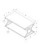 Monarch Specialties I 3400 Coffee Table, Accent, Cocktail, Rectangular, Living Room, 44"l, Metal, Laminate, Glossy White, Chrome, Contemporary, Modern - - Mounts For Less