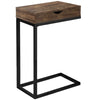Monarch Specialties I 3406 Accent Table, C-shaped, End, Side, Snack, Storage Drawer, Living Room, Bedroom, Metal, Laminate, Brown, Black, Contemporary, Modern - - Mounts For Less