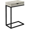 Monarch Specialties I 3407 Accent Table, C-shaped, End, Side, Snack, Storage Drawer, Living Room, Bedroom, Metal, Laminate, Grey, Black, Contemporary, Modern - - Mounts For Less