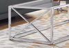 Monarch Specialties I 3440 Coffee Table, Accent, Cocktail, Rectangular, Living Room, 44"l, Metal, Tempered Glass, Chrome, Clear, Contemporary, Modern - - Mounts For Less