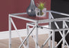 Monarch Specialties I 3441 Nesting Table, Set Of 2, Side, End, Accent, Living Room, Bedroom, Metal, Tempered Glass, Chrome, Clear, Contemporary, Modern - - Mounts For Less