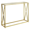 Monarch Specialties I 3446 Accent Table, Console, Entryway, Narrow, Sofa, Living Room, Bedroom, Metal, Tempered Glass, Gold, Clear, Contemporary, Modern - - Mounts For Less
