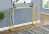 Monarch Specialties I 3446 Accent Table, Console, Entryway, Narrow, Sofa, Living Room, Bedroom, Metal, Tempered Glass, Gold, Clear, Contemporary, Modern - - Mounts For Less