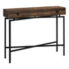 Monarch Specialties I 3453 Accent Table, Console, Entryway, Narrow, Sofa, Storage Drawer, Living Room, Bedroom, Metal, Laminate, Brown, Black, Contemporary, Modern - - Mounts For Less