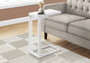 Monarch Specialties I 3478 Accent Table, C-shaped, End, Side, Snack, Living Room, Bedroom, Metal, Laminate, White, Contemporary, Modern - - Mounts For Less
