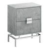 Monarch Specialties I 3491 Accent Table, Side, End, Nightstand, Lamp, Storage Drawer, Living Room, Bedroom, Metal, Laminate, Grey, Chrome, Contemporary, Modern - - Mounts For Less