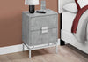 Monarch Specialties I 3491 Accent Table, Side, End, Nightstand, Lamp, Storage Drawer, Living Room, Bedroom, Metal, Laminate, Grey, Chrome, Contemporary, Modern - - Mounts For Less