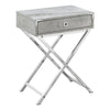 Monarch Specialties I 3551 Accent Table - 24"H / Grey Cement / Chrome Metal - - Mounts For Less