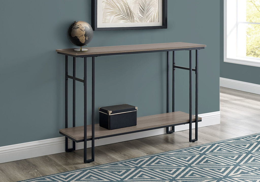 Monarch Specialties I 3577 Accent Table, Console, Entryway, Narrow, Sofa, Living Room, Bedroom, Metal, Laminate, Brown, Black, Contemporary, Modern - - Mounts For Less