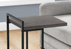 Monarch Specialties I 3634 Accent Table, C-shaped, End, Side, Snack, Living Room, Bedroom, Metal, Laminate, Grey, Black, Contemporary, Modern - - Mounts For Less