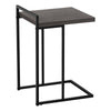 Monarch Specialties I 3634 Accent Table, C-shaped, End, Side, Snack, Living Room, Bedroom, Metal, Laminate, Grey, Black, Contemporary, Modern - - Mounts For Less