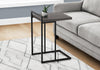 Monarch Specialties I 3634 Accent Table, C-shaped, End, Side, Snack, Living Room, Bedroom, Metal, Laminate, Grey, Black, Contemporary, Modern - - Mounts For Less