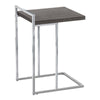 Monarch Specialties I 3637 Accent Table, C-shaped, End, Side, Snack, Living Room, Bedroom, Metal, Laminate, Grey, Chrome, Contemporary, Modern - - Mounts For Less
